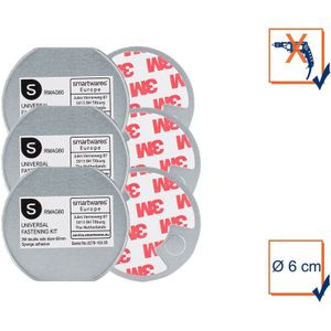 Smartwares - 3x Befestigungs-Set Universal-Magnetmontageplatte ø 6cm für Rauchmelder