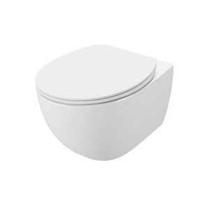 Primaster - Wand wc spülrandlos Melina Tiefspüler weiß inkl. wc Sitz Wand-Tiefspül-WC