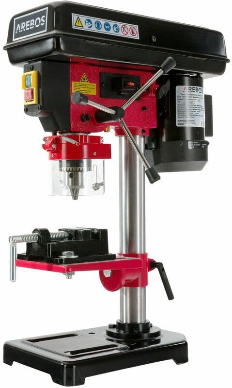 Arebos - Tischbohrmaschine 500W mit Laser und inkl. Schraubstock