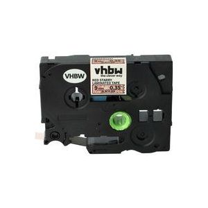 Vhbw - Schriftband-Kassette kompatibel mit Brother P-Touch 2470, 2480, 300, 310, 340, 350, 3600, 500 Etiketten-Drucker 9mm Schwarz auf Rot (Glitter)