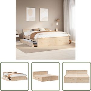 VidaXL Massivholzbett ohne Matratze mit Kopfteil 180x200 cm