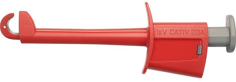 Schützinger - skps 8341 Ni / rt Sicherheits-Klemmprüfspitze Buchse 4 mm Rot