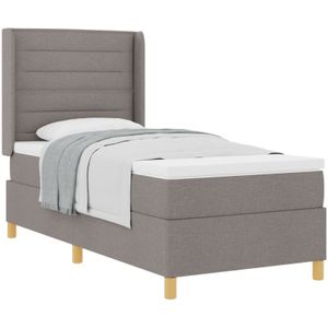 Vidaxl - Boxspringbett mit Matratze Taupe 100x200 cm Stoff