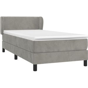 Boxspringbett mit Matratze Hellgrau 80x200 cm Samt vidaXL