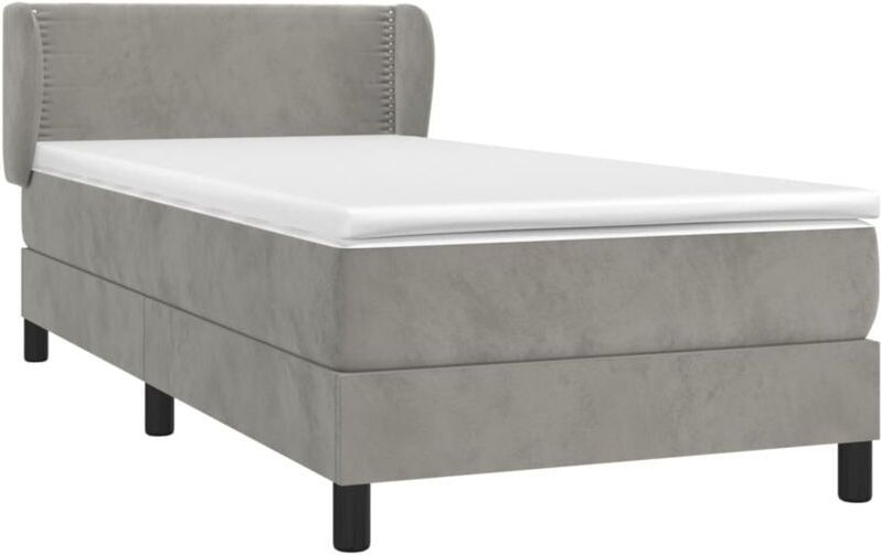 Boxspringbett mit Matratze Hellgrau 80x200 cm Samt vidaXL