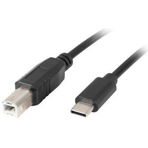 Lanberg - usb c stecker auf usb b 2.0 stecker kabel 1,8M schwarz