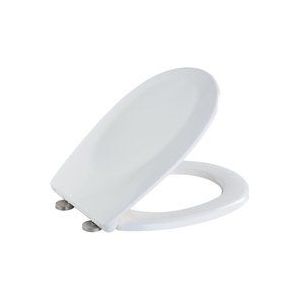 Wenko - Toilettensitz Varoni, WC-Sitz mit Absenkautomatik, Schnellbefestigung, aus antibakteriellem, stabilem Duroplast, Weiß, Duroplast weiß,
