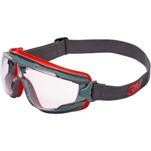 3M - Google Gear GG501SGAF-EU Schutzbrille - Grau / Rot - - Grau / Rot