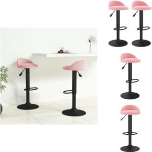 Vidaxl - Barhocker 2 Stk. Rosa Samt - Samtsessel - Rosa Sessel - Barhocker - Thekenhocker - Höhenverstellbarer Stuhl