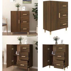 Sideboard Braun Eichen-Optik 69,5x34x90 cm Holzwerkstoff - Sideboard - Wohnzimmermöbel - Holzmöbel - Eiche Optik - Schubladenschrank - Home & Living