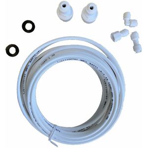 Ersatzteil - Wasserzulauf-Set: Schlauch (6 m) + Anschlüsse UKT001 - - ignis, aeg, samsung Whirlpool amana, ikea Whirlpool bauknecht, scholtes, smeg,