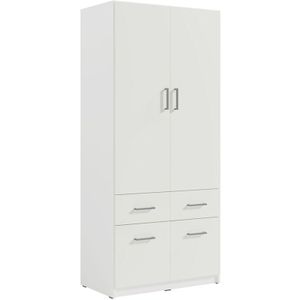 Kleiderschrank 2-türig, 92cm breit, weiß, TRIEST-166
