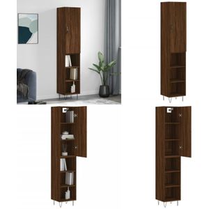 Vidaxl - Highboard Braun Eichen-Optik 34,5x34x180 cm Holzwerkstoff - Helles Eiche Möbel - Sideboard - Hochschrank - Wohnraum Dekoration - Regal
