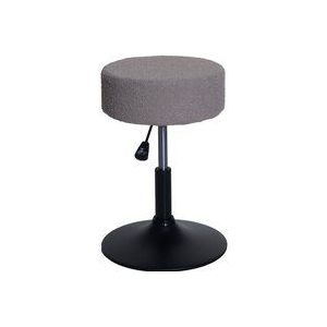 Neuwertig] Hocker HHG 832, Sitzhocker Schminkhocker, höhenverstellbar drehbar ø 37cm Stoff Bouclé (450g/m²) mvg taupe