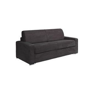 Vente-unique - Schlafsofa mit Matratze 4-Sitzer - Liegefläche Lattenrost mit breiten Latten 160 cm - Matratze 18 cm - Cord - Anthrazitgrau - calito