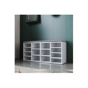 Schuhschrank mit sitzbank schuhbank mit sitzkissen weiss Schuhkipper Weiß Sitzbänke Schuhregal mit sitzflache Schuhablage - Sonni