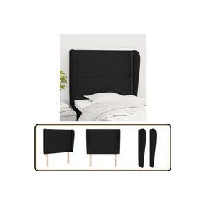 Vidaxl - Kopfteil mit Ohren Schwarz 83x23x118/128 cm Stoff - Bettkopfteil - Kopfteil - Bettsofa - Schlafzimmereinrichtung - Massivholzkopfstütze