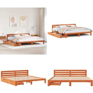 Vidaxl - Massivholzbett ohne Matratze Wachsbraun 200x200 Kiefernholz