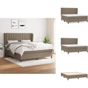Vidaxl - Boxspringbett mit Matratze Taupe 180x200 cm Stoff - Boxspringbett - Doppelbett - Bettenrahmen - Lattenrost - Matratze