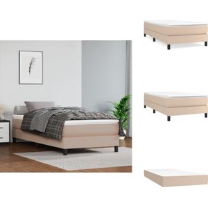Vidaxl - Boxspringbett mit Matratze Cappuccino-Braun 80x200cm Kunstleder - Boxspringbett - Betten - Doppelbett - Kunstlederbett - Lattenrost
