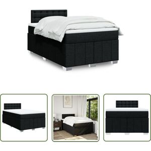 VidaXL Boxspringbett mit Matratze Schwarz 120x200 cm Stoff