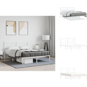 Vidaxl - Bettgestell mit Kopfteil Metall Weiß 140x200 cm - Bettes Gestell - Metallbett - Doppelbett - Weißes Bett - Boxspringbetten