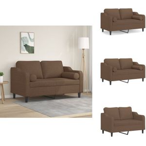 Vidaxl - 2-Sitzer-Sofa mit Zierkissen Braun 120 cm Stoff - 2-Sitzer-Sofa - Couch - Wohnlandschaft - Sessel - Braun Sofa