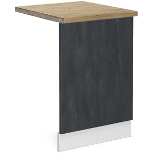 Küchenmöbel R-Line, Schwarz Beton, 45 cm ap Eiche Vicco