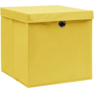Aufbewahrungsboxen mit Deckeln 10 Stk. 28x28x28 cm Gelb Vidaxl