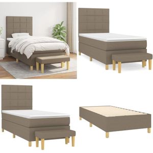 Vidaxl - Boxspringbett mit Matratze Taupe 100x200 cm Stoff - Boxspringbett - Doppelbett - Bettenrahmen - Schlafsofa - Wohnraumgestaltung - Home &
