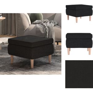 Vidaxl - Klappstühle & Hocker - Living Hocker mit Holzbeinen Schwarz Stoff - Schwarz