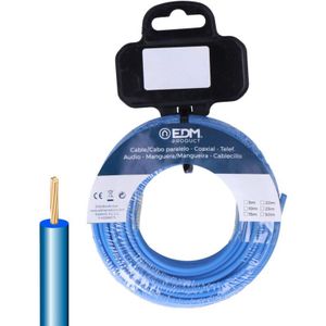 EDM - Enrouleur de câble flexible, 15mm, bleu, 15m, sans halogène 28410