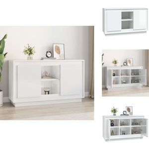 Vidaxl - Sideboard Hochglanz-Weiß 102x35x60 cm Holzwerkstoff - Schreibtisch - Sideboard - Wohnzimmerschrank - Regal - Eiche