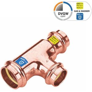Sanpro Pressfitting T-Stück Abgänge reduziert, Größe V 28 - Abgang V 22 - V 22