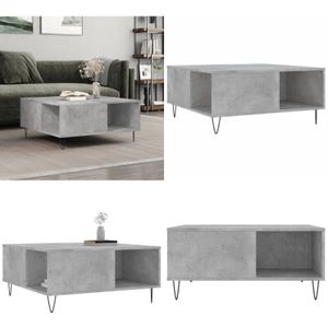 Vidaxl - Couchtisch Betongrau 80x80x36,5 cm Holzwerkstoff - Couchtisch - Wohnzimmerstil - Holzmöbel - Betonoptik - Stauraum - Home & Living