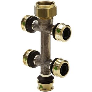 Viega Verteiler mit SC Raxofix 5326.09 in16mmxG3/4-5fach Siliziumbronze