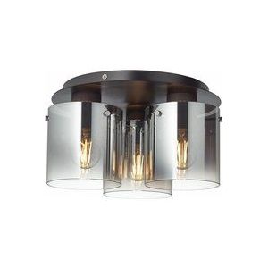 Brilliant - Lampe Beth Deckenleuchte 35cm schwarz/rauchglas 3x A60, E27, 60W, g.f. Normallampen n. ent. Für LED-Leuchtmittel geeignet Dimmbar bei