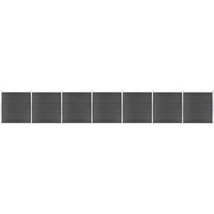 Vidaxl - Zaunelement Set wpc 1218x186 cm Schwarz