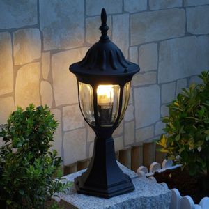 Rabalux - Außenlampe in Schwarz IP43 E27 43 cm Glas Aluminium Rustikal Wegeleuchte Garten