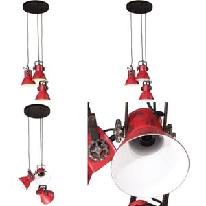 Vidaxl - Hängelampe 25 w Rot 30x30x100 cm E27 - Industrielampen - Hängelampe Rot - Eisenleuchte - Vintagelampen - Deckenleuchter - Home & Living