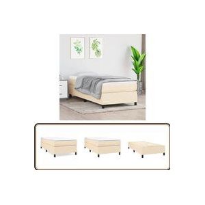 Bettgestell ohne Matratze Creme 90x190 cm Stoff - Bettes Gestell - Schlafzimmer Möbel - Boxspring Rahmen - Einzelbett - Creme Farbe