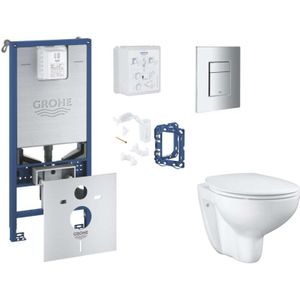 Rapid slx - Set Vorwandelement, wc mit Softclose-Sitz, Betätigungsplatte Skate Cosmopolitan und Fresh Umrüstset, Chrom SANI11BB2125 - Grohe