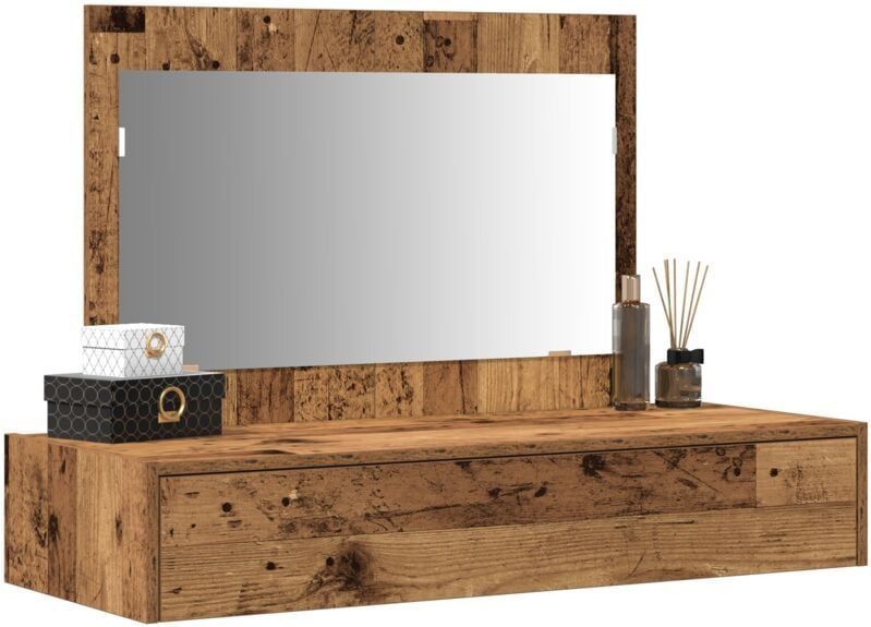 Wandhängender Schminktisch Alteiche 100x40x70 cm Vidaxl