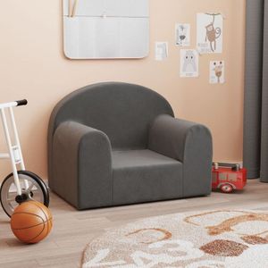 Kindersofa Anthrazit Weich Plüsch Vidaxl