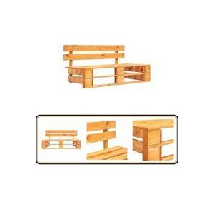 Outdoor-Bank Paletten Holz Honigbraun - Gartenzubehör - Gartenbank - Palettenbank - Holzmöbel - Sitzgelegenheit