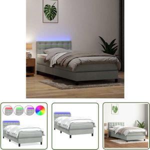 VidaXL Boxspringbett mit Matratze Hellgrau 90x210 cm Samt
