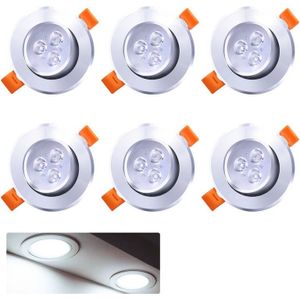 Swanew - led Einbaustrahler Schwenkbar 230V Einbauspot 3W Leuchtmittel Kaltweiß 6er Set Deckenstrahler