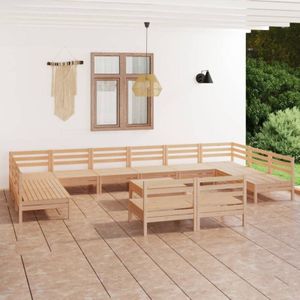 Torana - 13-tlg. Garten-Lounge-Set Massivholz Kiefer