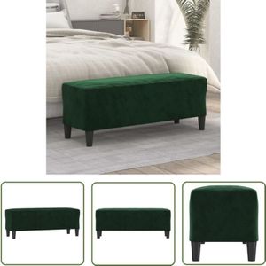 The Living Store - Sitzbank Dunkelgrün 100x35x41 cm Samt - Sitzbank - Samtsofa - Lounge Sofa - Bequeme Sitzbank - Dunkelgrüner Sessel