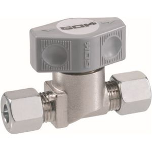 Gok Schnellschussventil 0370200 vernickelt, ps 16 bar, Schneidring Typ d, rvs 10 x rvs 10